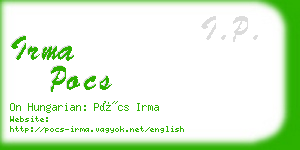 irma pocs business card